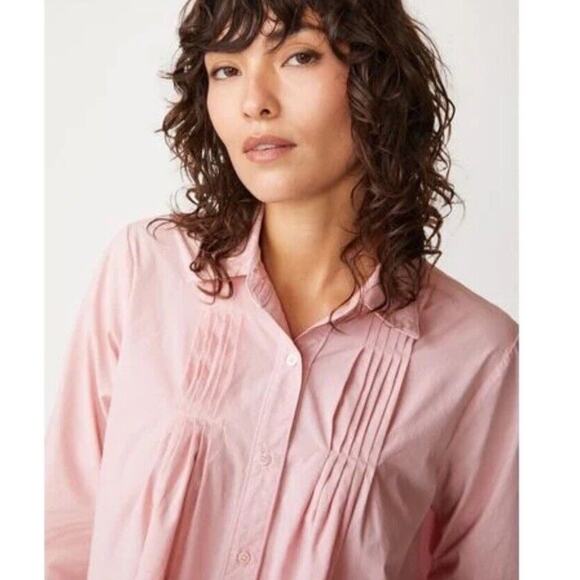 J. Jill Grown Up Pink Blouse Shirt Sz L Pleated Details Front and Back Button Up - Picture 4 of 11